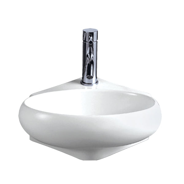 Oval Corner Basin with Center Drain