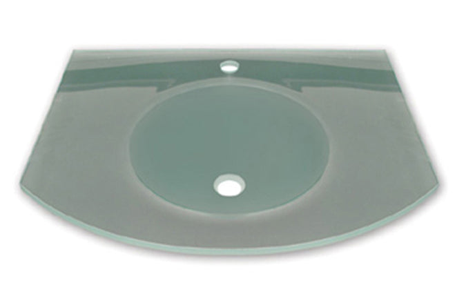 arched 1/2" Matte Glass Counter Top with Integrated Round Basin