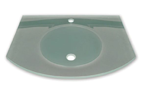 arched 1/2 Matte Glass Counter Top with Integrated Round Basin