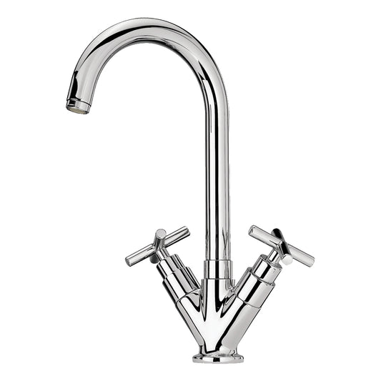 Luxe Dual Handle Entertainment/Prep Faucet with High Tubular Swivel Spout 