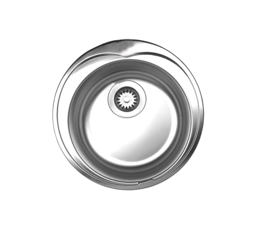 Brushed Stainless Steel Large Round Drop-In Sink