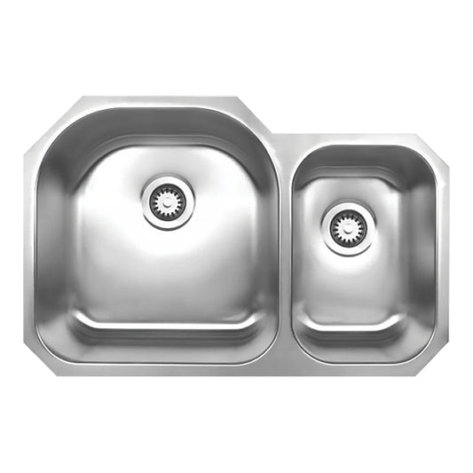 Brushed Stainless Steel Double Bowl Sink