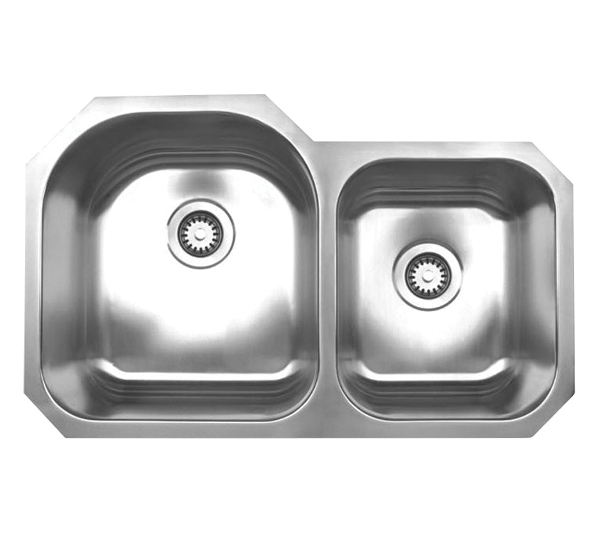 Brushed Stainless Steel Double Bowl Sink