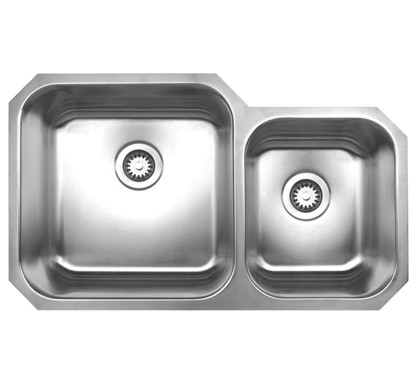 Brushed Stainless Steel Double Bowl Sink