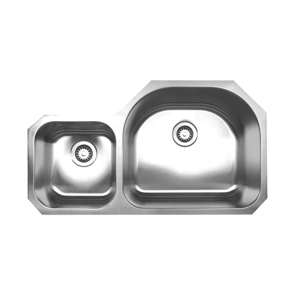 Brushed Stainless Steel Double Bowl Sink