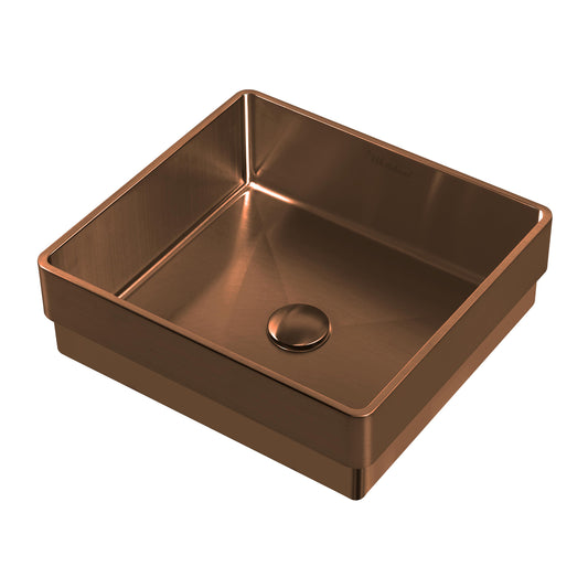 Noah Plus 10 gauge frame, Squared Semi-recessed Basin Set with center drain