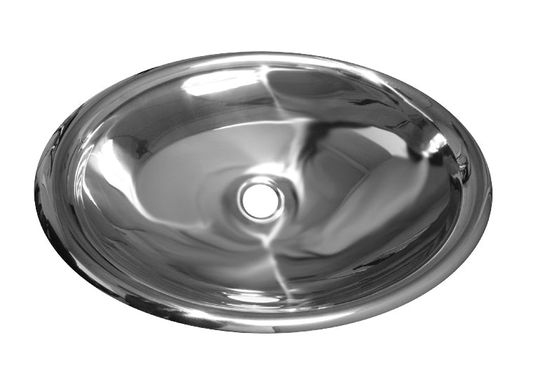 Mirrored Stainless Steel Drop-In/Bathroom Basin