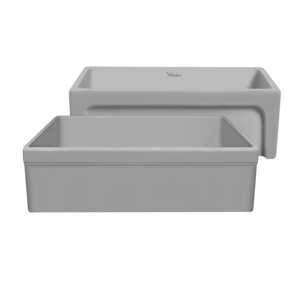 Matte Kitchen Fireclay Sink with  Elegant Beveled Front Apron on One Side and a 2 Lip Plain on Opposite Side 