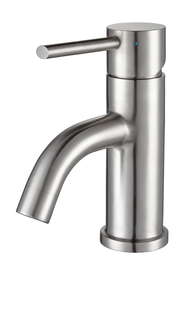 Waterhaus Solid Stainless Steel Single Lever Bathroom Faucet with Matching Pop-Up Waste