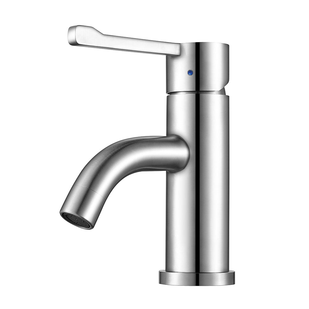 Waterhaus Solid Stainless Steel Extended Single Lever Bathroom Faucet 