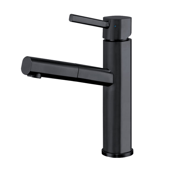 Waterhaus Lead-Free Solid Stainless Steel Single Lever Kitchen Faucet with Pull-Out Spray Head