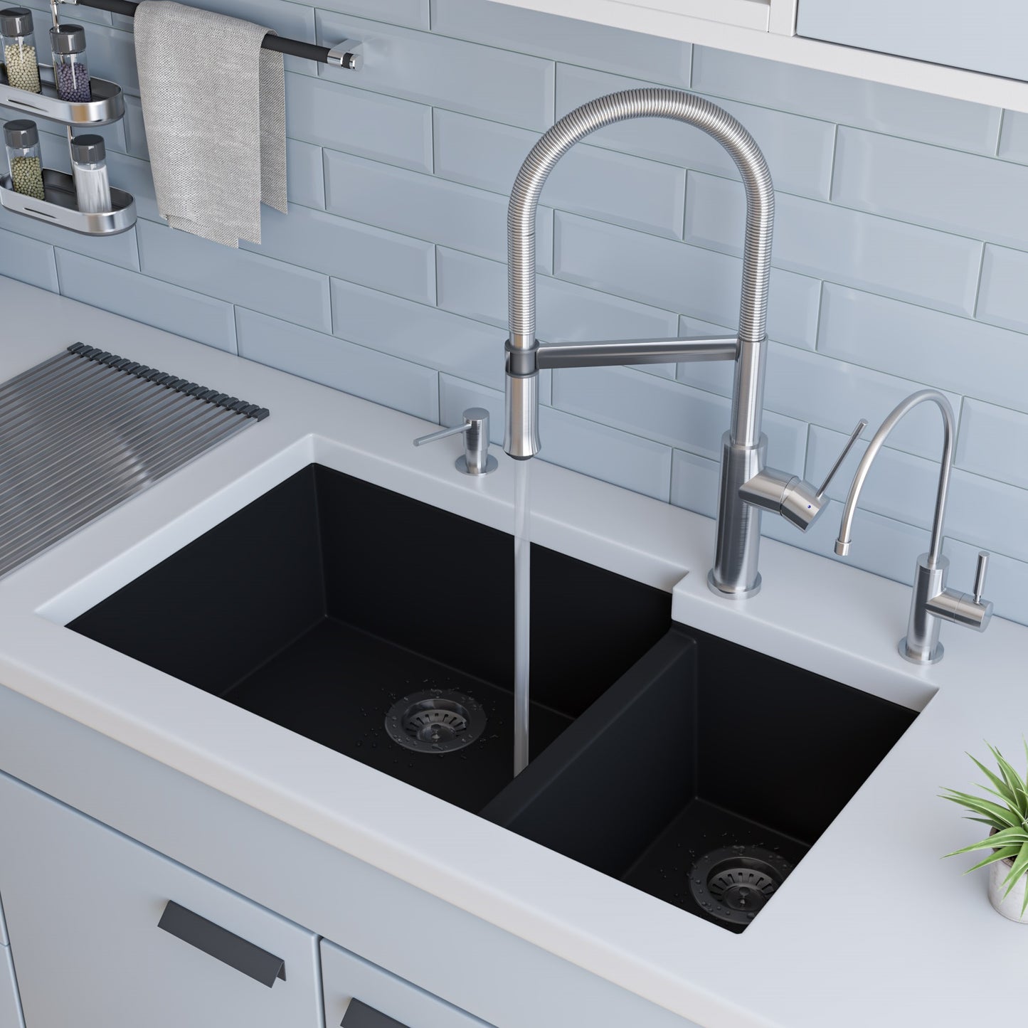  Brushed Gooseneck Single Hole Faucet