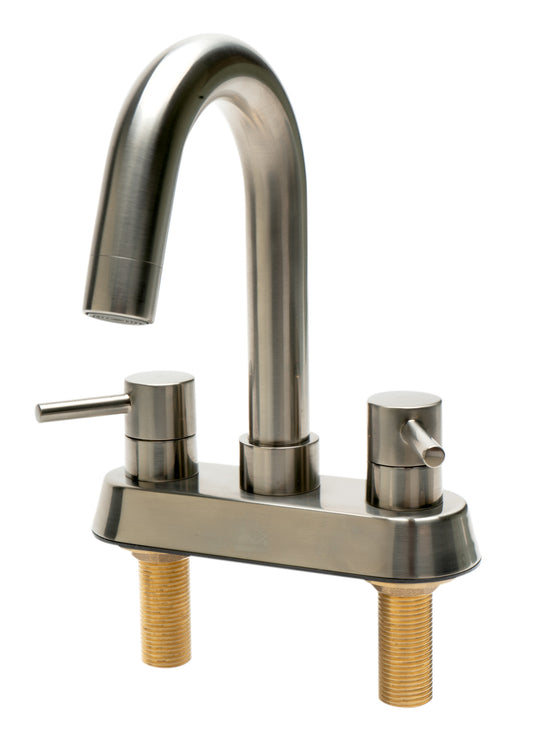 Brushed Nickel Two-Handle 4'' Centerset Bathroom Faucet