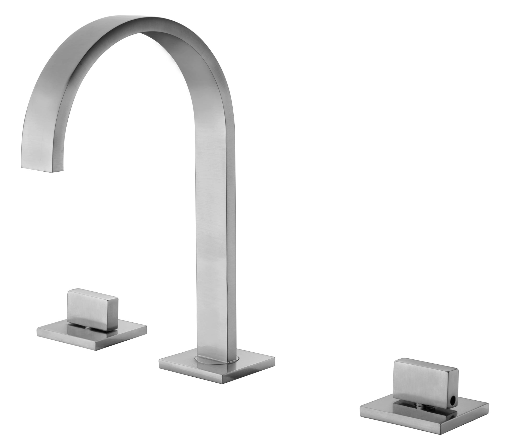 Brushed Nickel Gooseneck Widespread Bathroom Faucet