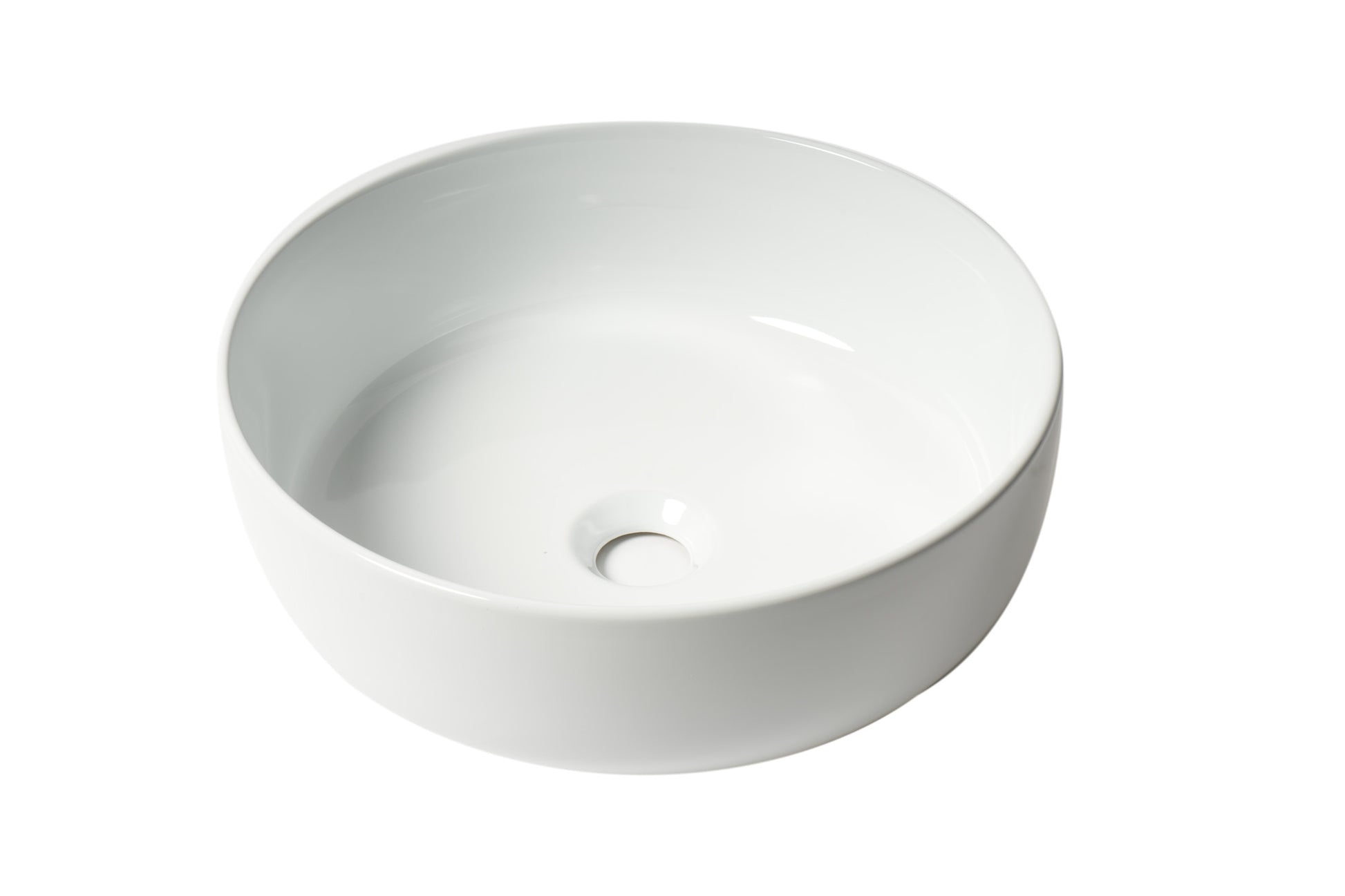 ALFI brand ABC907-W White 15" Round Above Mount Ceramic Sink