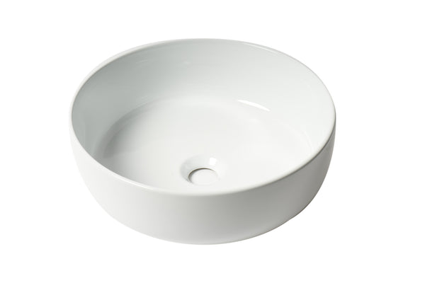 ALFI brand ABC907-W White 15 Round Above Mount Ceramic Sink