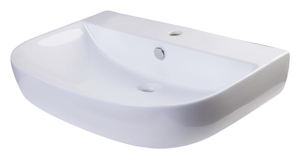 ALFI brand AB112  28 White D-Bowl Porcelain Wall Mounted Bath Sink