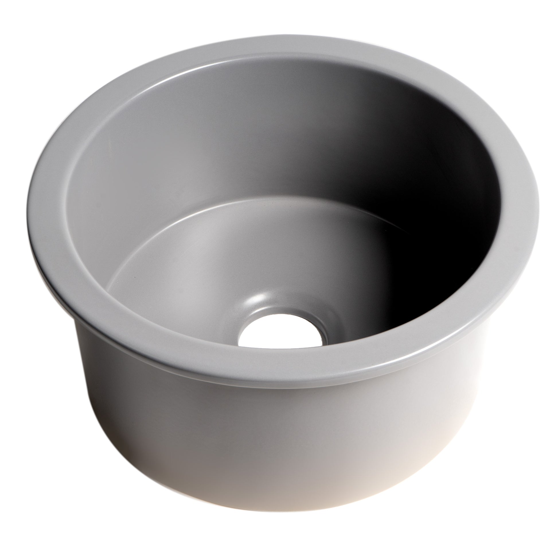 ALFI brand ABF1818R-GM Gray Matte Round 18" x 18" Undermount / Drop In Fireclay Prep Sink