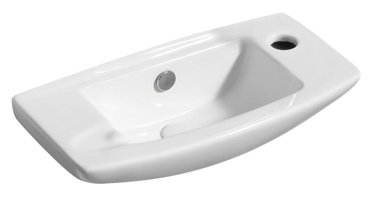 ALFI brand ABC115 White 20" Small Wall Mounted Ceramic Sink with Faucet Hole