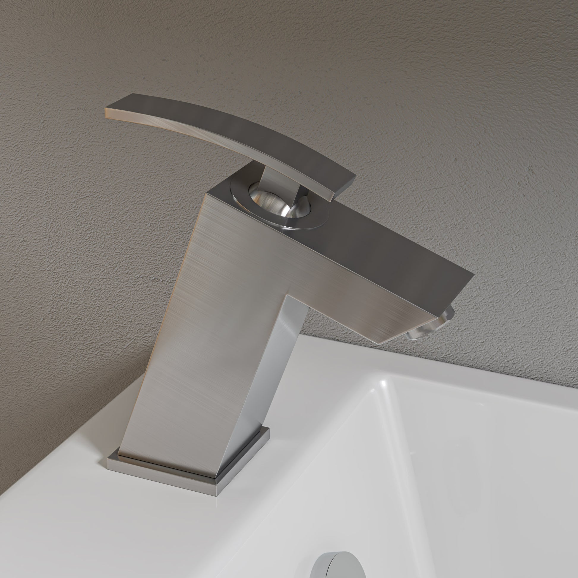 Brushed Nickel Single Lever Bathroom Faucet