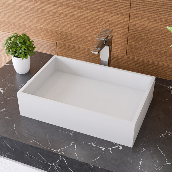 ALFI brand ABRS2014 20 x 14 White Matte Solid Surface Resin Sink