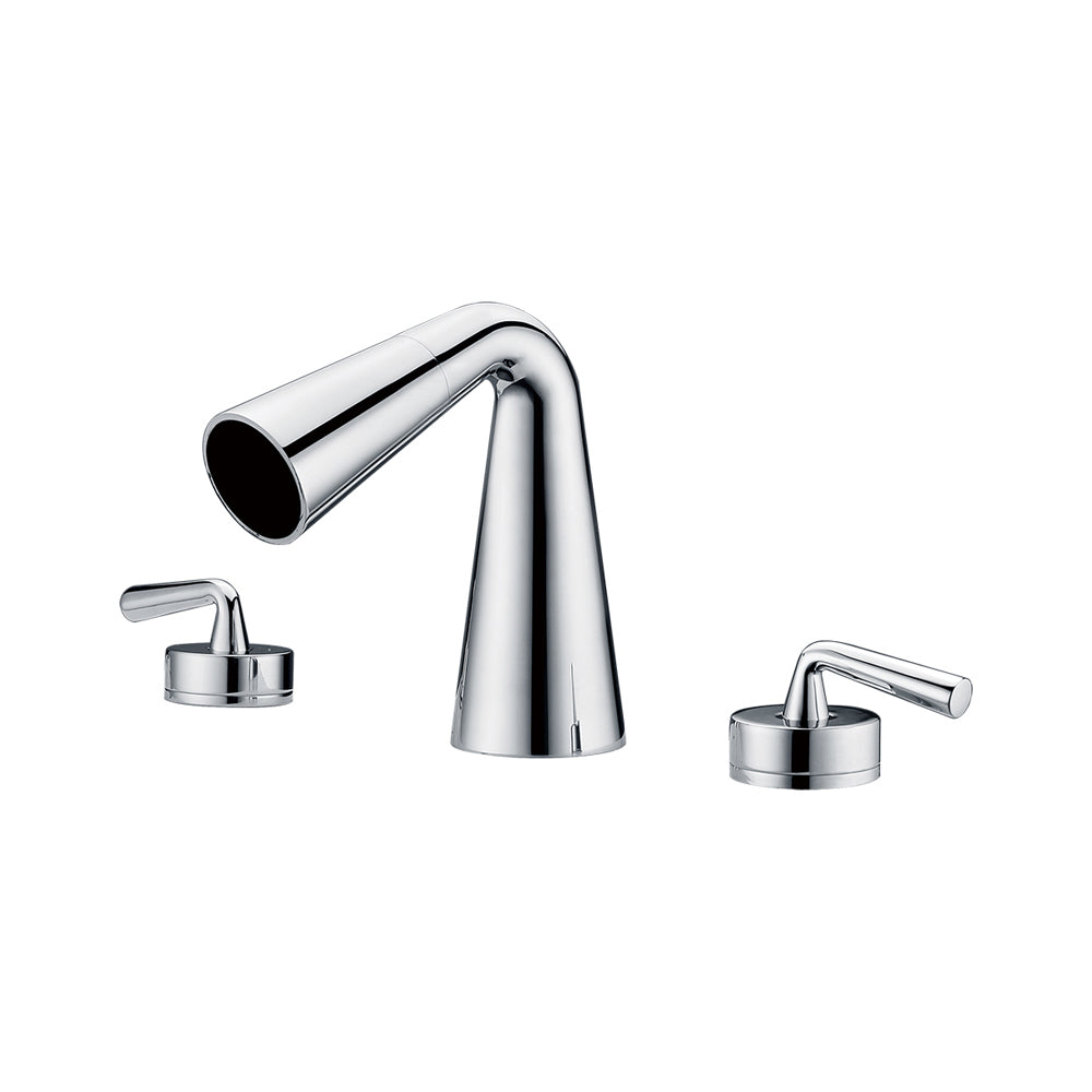 Polished Chrome Widespread Cone Waterfall Bathroom Faucet