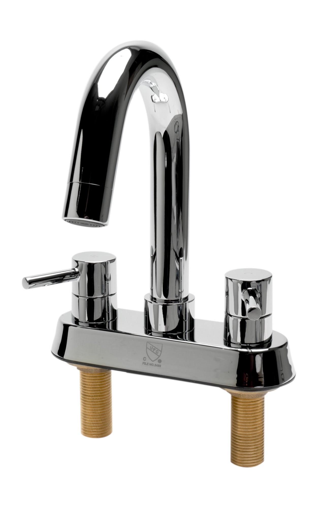 Polished Chrome Two-Handle 4'' Centerset Bathroom Faucet