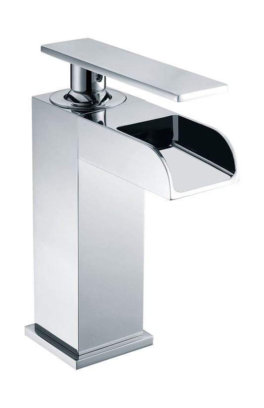 Polished Chrome Single Hole Waterfall Bathroom Faucet