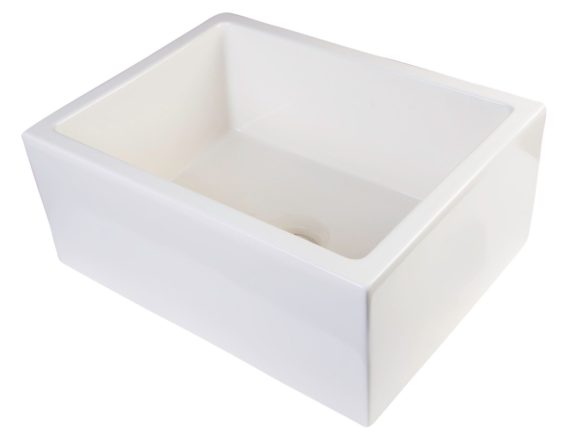 ALFI brand AB2418SB-B  24" Biscuit Smooth Thick Wall Fireclay Single Bowl Farm Sink