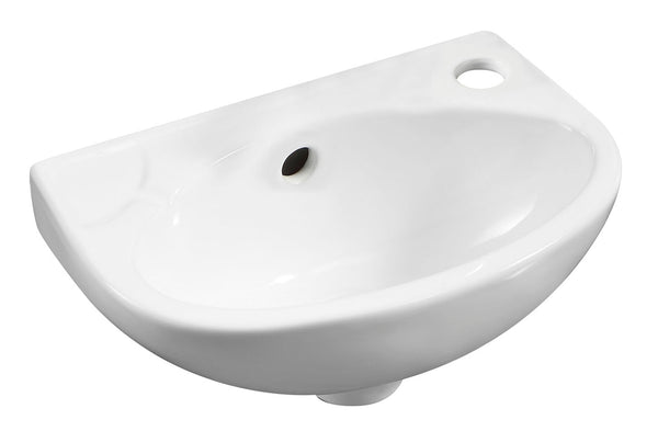 ALFI brand ABC118 White 14 Small Wall Mounted Ceramic Sink with Faucet Hole