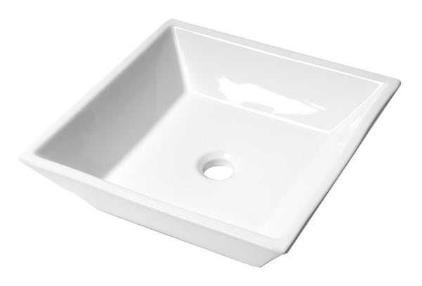 ALFI brand ABC912 White 17 Square Above Mount Ceramic Sink