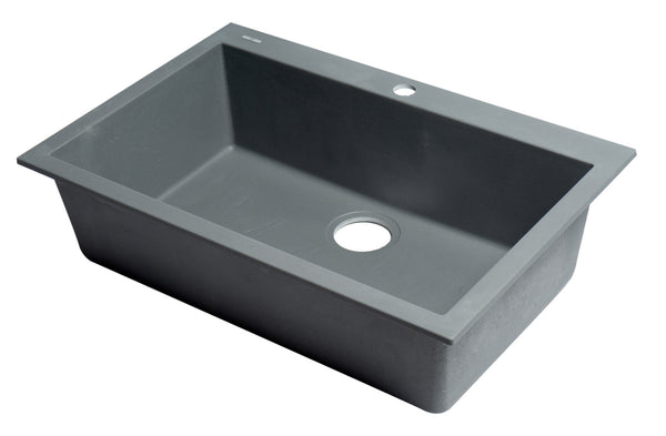 ALFI brand AB3020DI-T Titanium 30 Drop-In Single Bowl Granite Composite Kitchen Sink