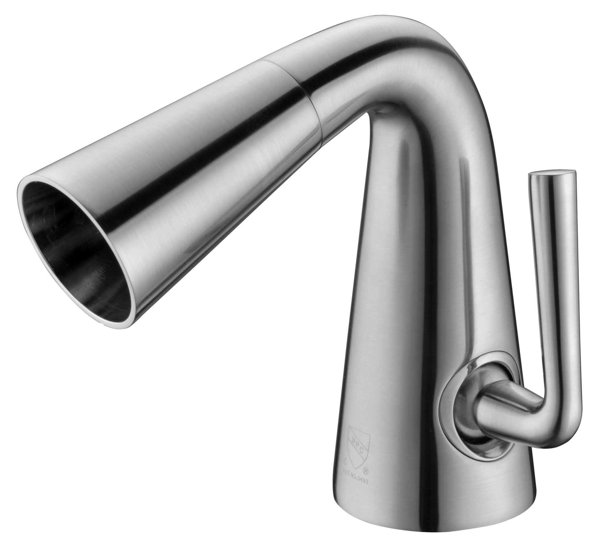 Brushed Nickel Single Hole Cone Waterfall Bathroom Faucet