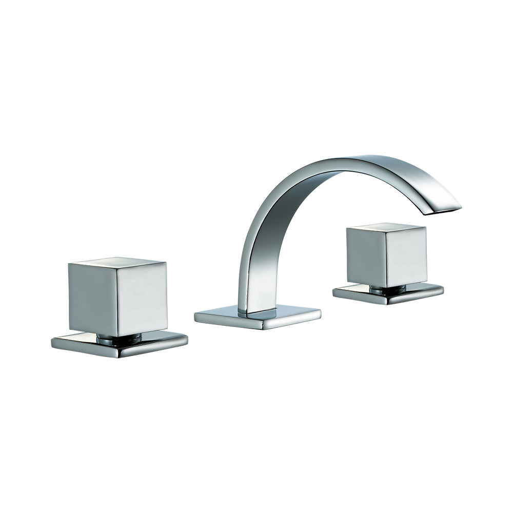 Polished Chrome Modern Widespread Bathroom Faucet