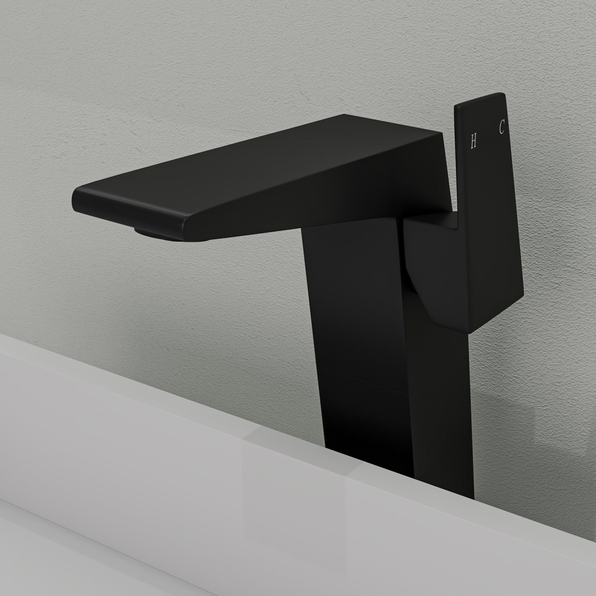 Black Matte Single Hole Tall Bathroom Faucet