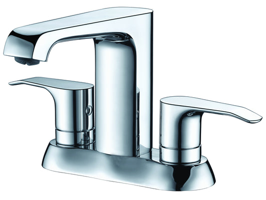 Polished Chrome Two-Handle 4'' Centerset Bathroom Faucet