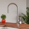 Solid Brushed Stainless Steel Single Hole Pull Down Kitchen Faucet