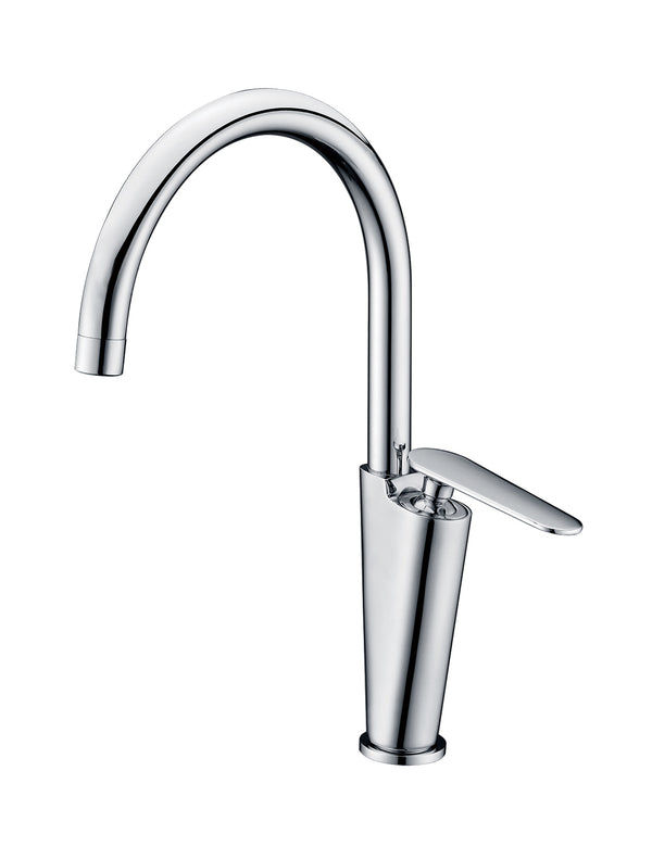 Polished Chrome Gooseneck Single Hole Bathroom Faucet