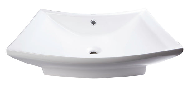 EAGO BA142  28 Rectangular Porcelain Bathroom Vessel Sink with Single Hole