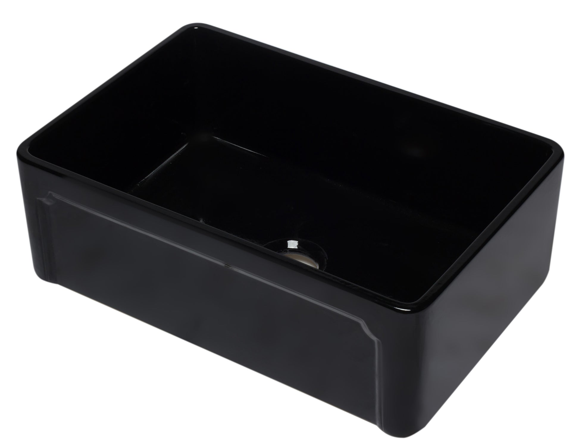 ALFI brand AB3020SB-BG 30 inch Black Reversible Single Fireclay Farmhouse Kitchen Sink