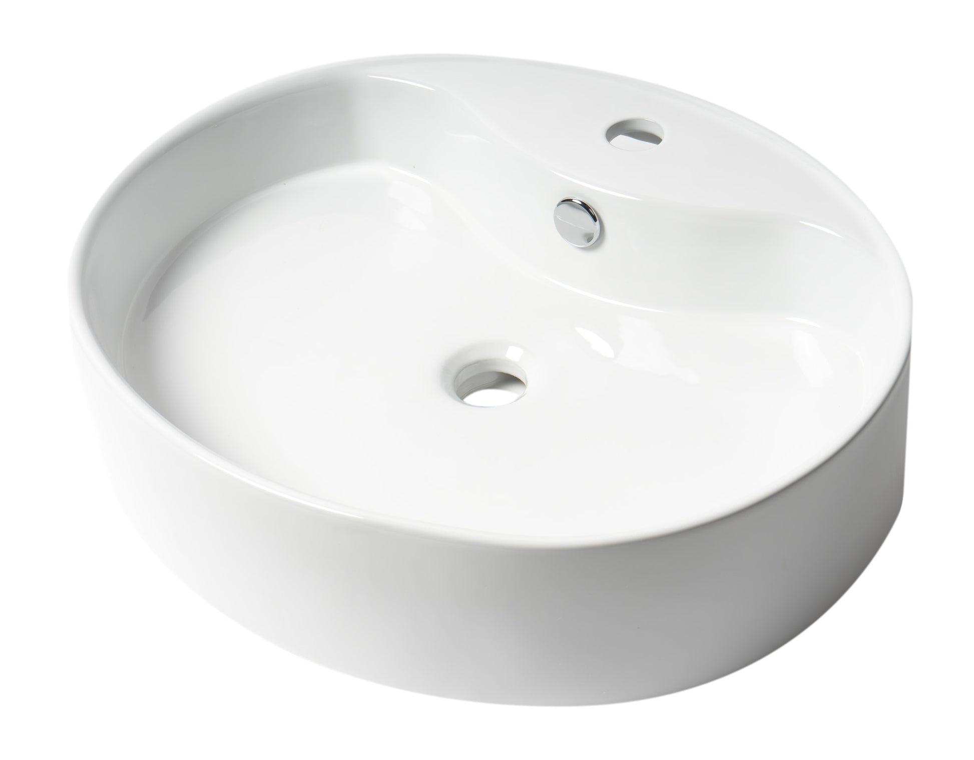 ALFI brand ABC910 White 22" Oval Above Mount Ceramic Sink with Faucet Hole