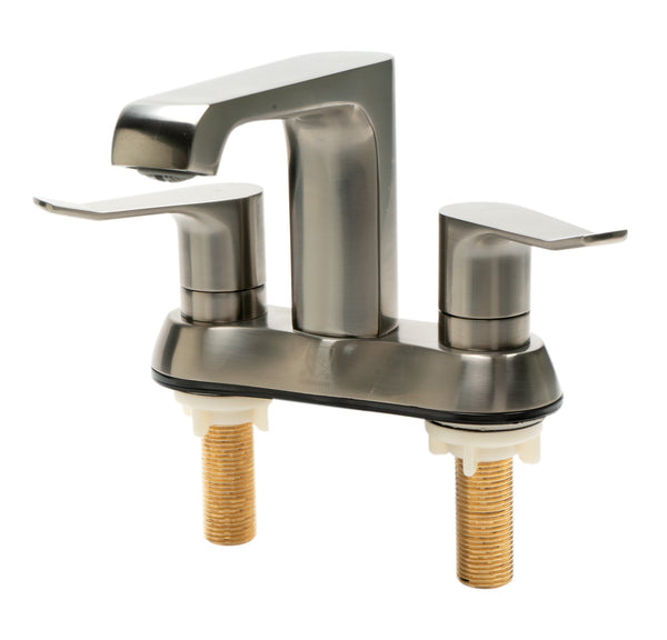 Brushed Nickel Two-Handle 4'' Centerset Bathroom Faucet