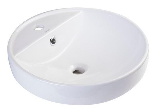 EAGO BA141  18" ROUND CERAMIC ABOVE MOUNT BATHROOM BASIN VESSEL SINK