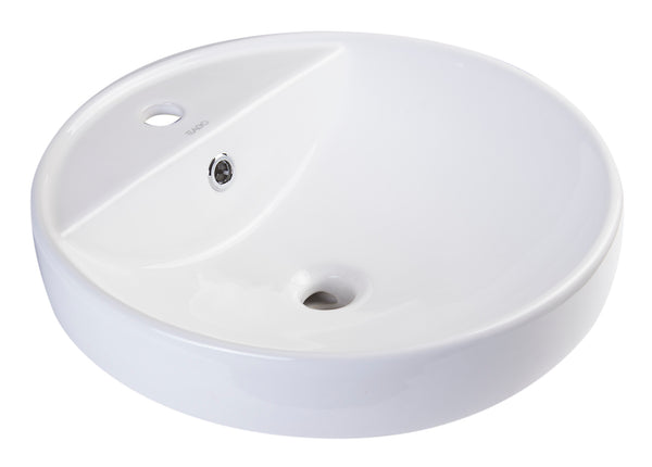 EAGO BA141  18 ROUND CERAMIC ABOVE MOUNT BATHROOM BASIN VESSEL SINK