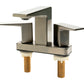 Brushed Nickel Two-Handle 4'' Centerset Bathroom Faucet